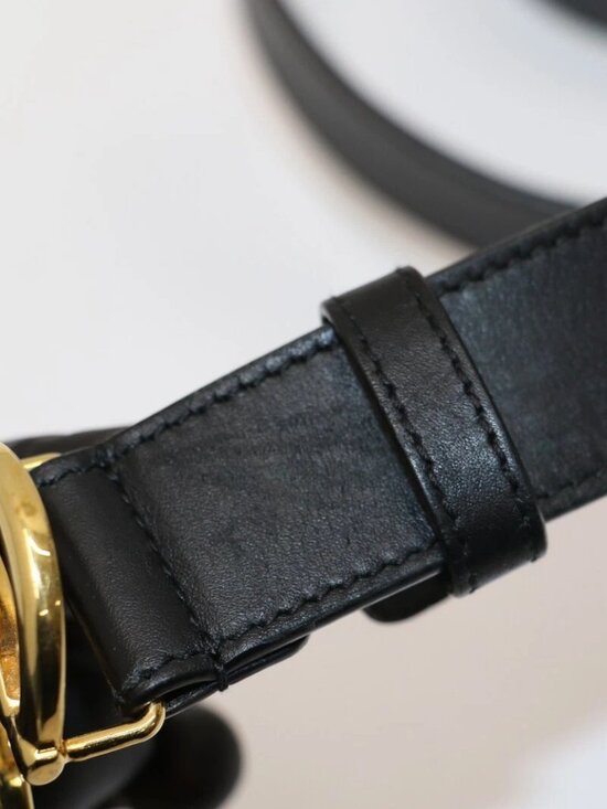 Gucci Zumi Women\'s Black Leather Belt w/Gold GG Buckle 550122 Size 85-34 main image 8